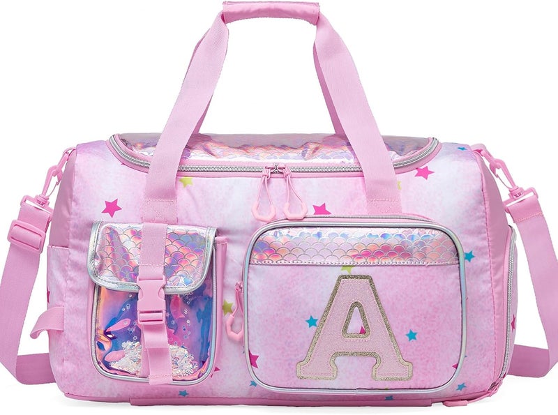 Oruiji Kids Duffle Bag Girls Travel Bag for Kids Overnight Bag for Girls Dance Bag for Girl Weekender Bag Kid Gym Bag with Shoe Compartment for Travel - Image 1